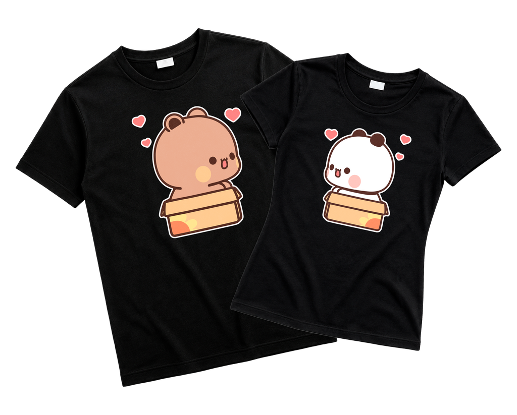 Playeras para Parejas Bubu & Dudu en su Cajita | Match Kawaii (Incluye 2 Playeras)