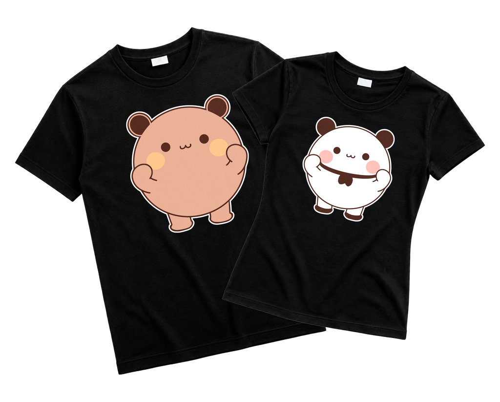 Playeras para Parejas Bubu & Dudu Cachetones | Match Kawaii para Novios (Incluye 2 Playeras)