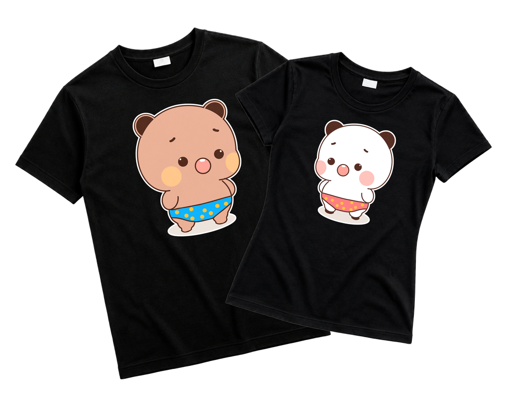 Playeras para Parejas Bubu & Dudu con Traje de Baño | Match Kawaii de Verano (Incluye 2 Playeras)