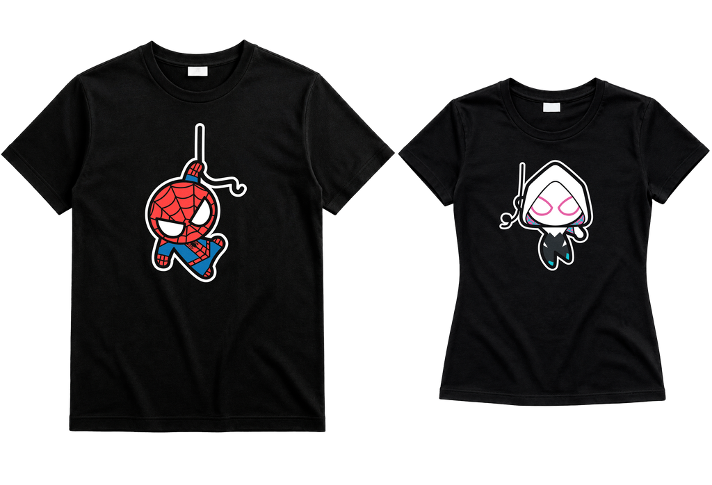 Playeras para Novios Spider-Man & Gwen | Match Marvel para Parejas (Incluye 2 Playeras)
