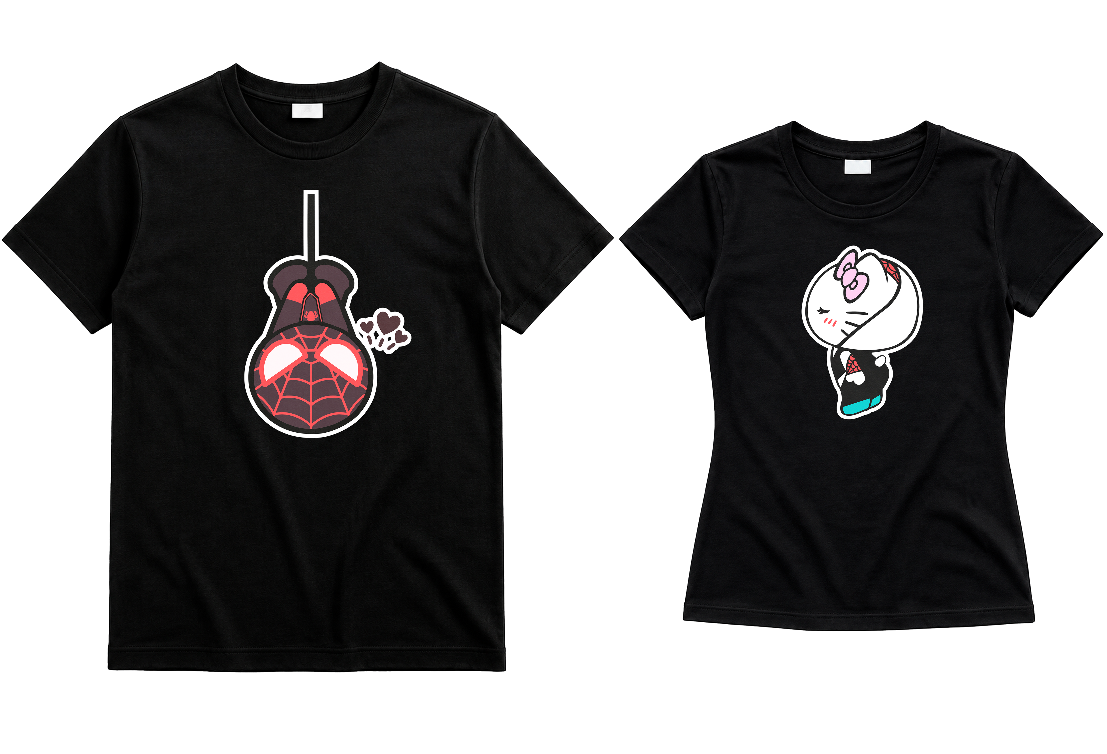 Playeras para Novios Spider-Man & Gwen Kitty | Match para Parejas (Incluye 2 Playeras)