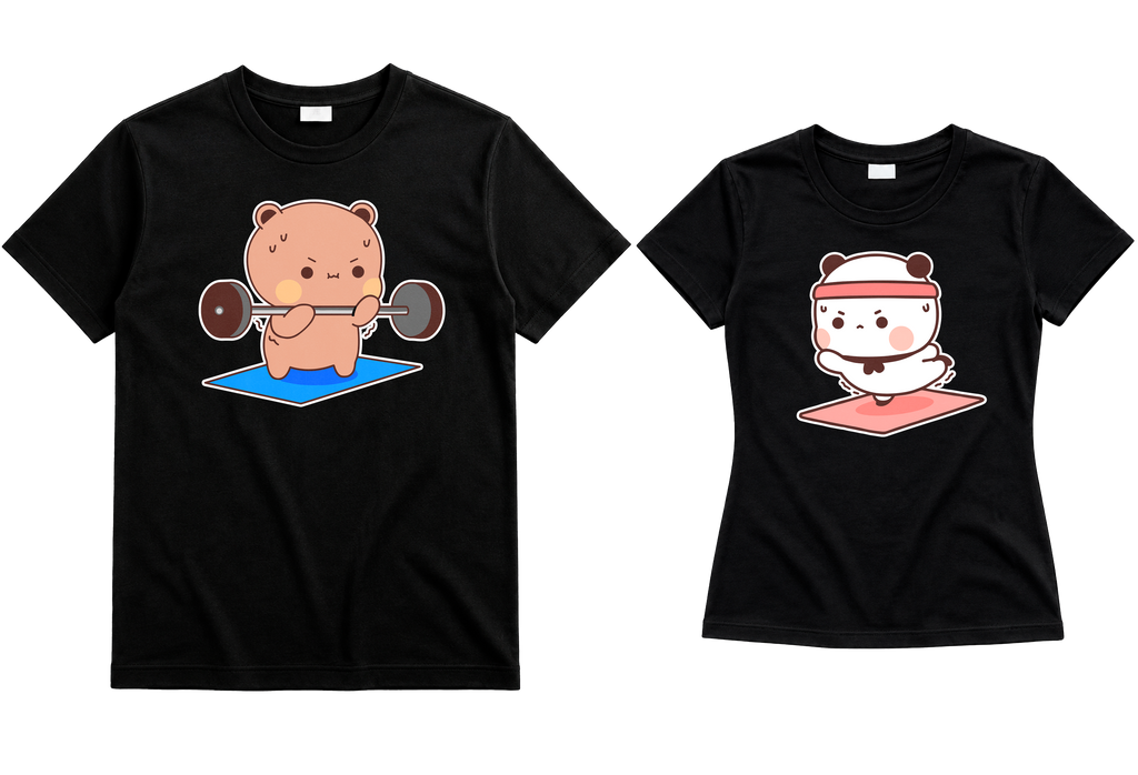 Playeras para Parejas Bubu & Dudu Fitness | Match para Novios (Incluye 2 Playeras)