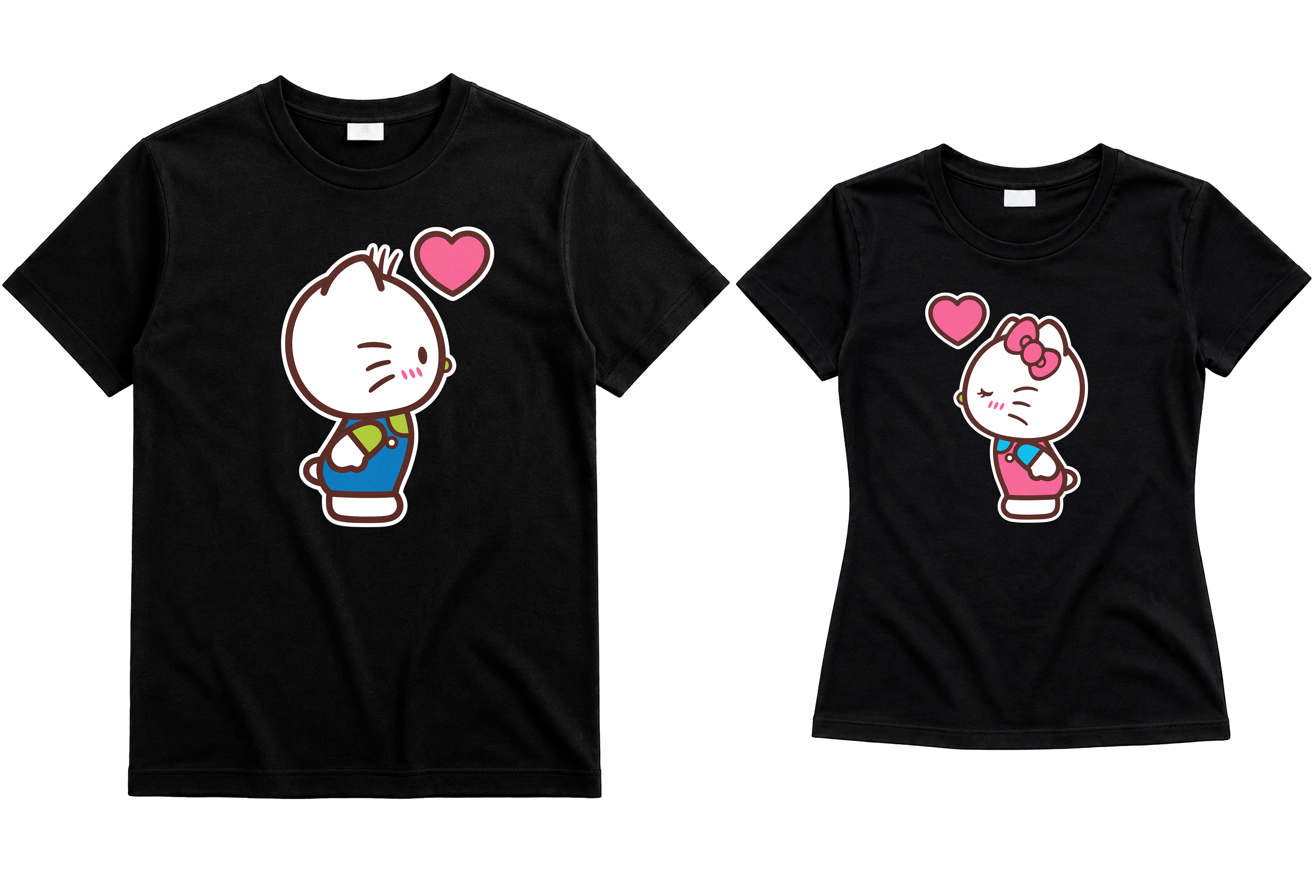 Playeras para Parejas Hello Kitty | Match Ideal para Novios (Incluye 2 Playeras)